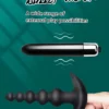Vibrating Anal Beads Butt Plug – Flexible Silicone 16 Vibration Modes Graduated Design Anal Sex Toy Waterproof Bullet Vibrator for Men, Women and Couples