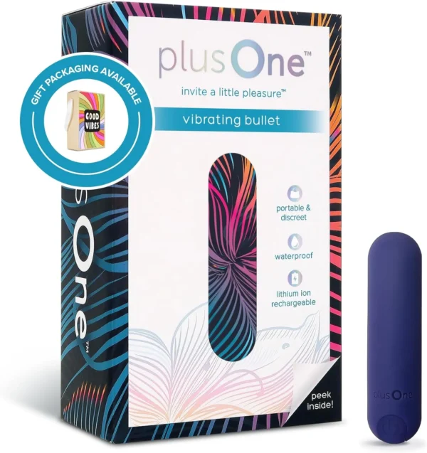 plusOne Bullet Vibrator for Women – Mini Vibrator Made of Body-Safe Silicone, Fully Waterproof, USB Rechargeable – Personal Massager with 10 Vibration Settings